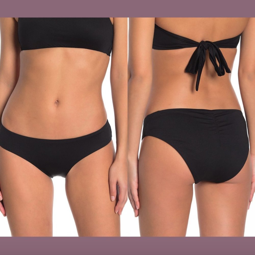 NEW $48 BECCA Shirred Back Hipster Bikini Bottoms SZ‎ Large